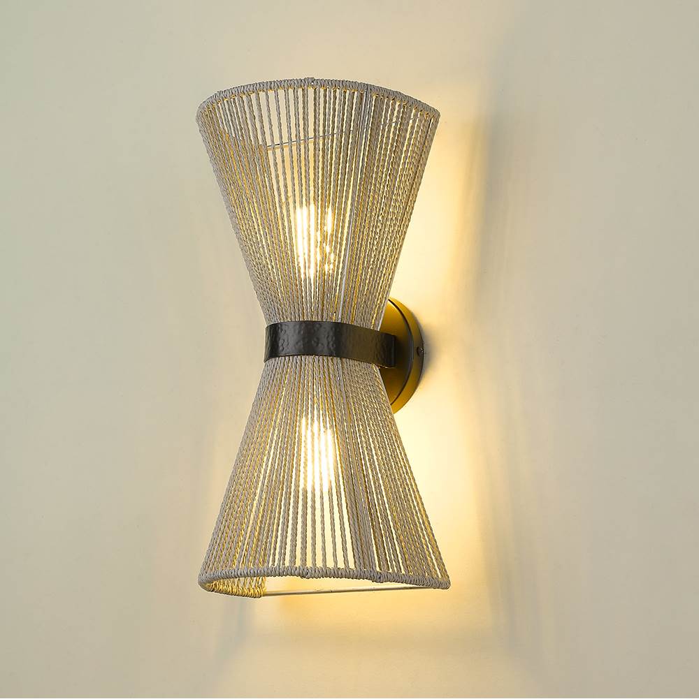 Golden Lighting 6938-2W BLK-BR Matte Black Golden Lighting Avon 2-light Wall Sconce In Matte Black Image 3