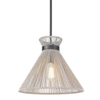 Golden Lighting 6938-M BLK-BR Matte Black Golden Lighting Avon 1-light Pendant In Matte Black Image 1