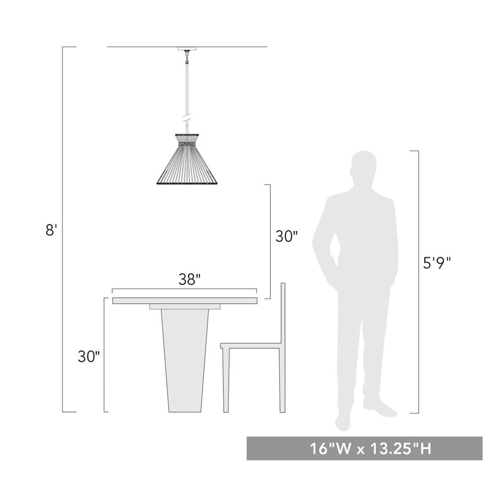 Golden Lighting 6938-M BLK-BR Matte Black Golden Lighting Avon 1-light Pendant In Matte Black Image 2