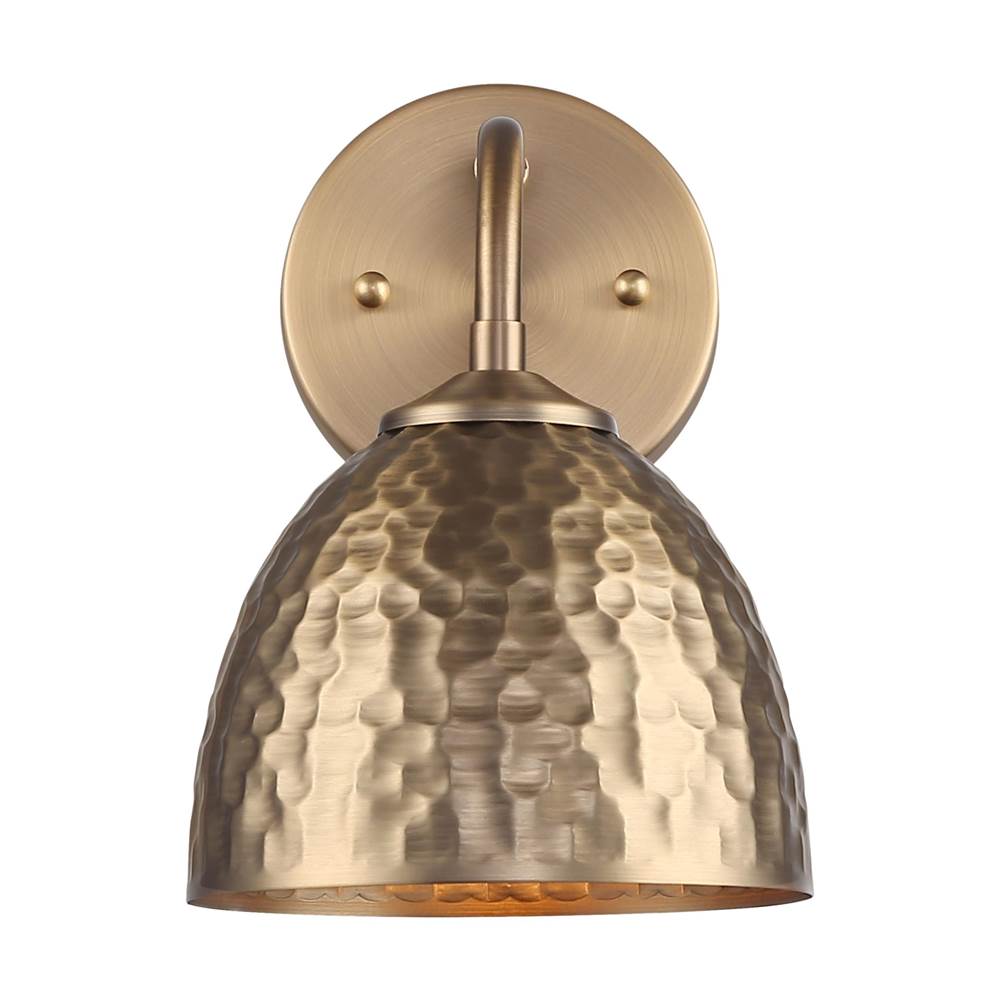 Golden Lighting 6950-1W MBS-MBS Modern Brass Golden Lighting Shepard 1-light Wall Sconce In Modern Brass And Modern Brass Shade Image 1
