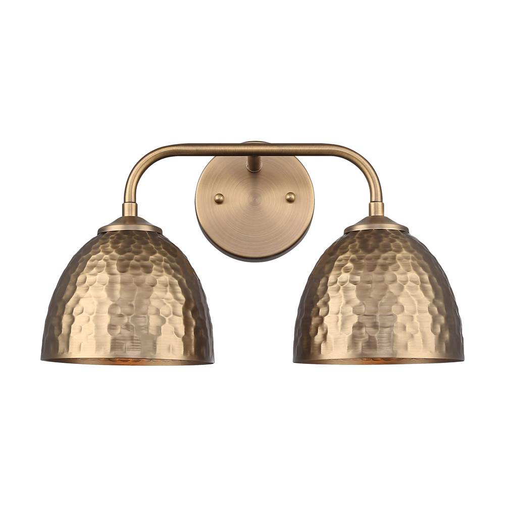 Golden Lighting 6950-BA2 MBS-MBS Modern Brass Golden Lighting Shepard 2-light Vanity In Modern Brass And Modern Brass Shade Image 1