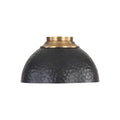Golden Lighting 6950-FM MBS-BLK Modern Brass Golden Lighting Shepard 3-light Flush Mount In Modern Brass And Matte Black Shade Image 1