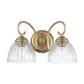 Golden Lighting 6952-BA2 BCB-CLR Brushed Champagne Brass Golden Lighting Audra 2-light Vanity In Brushed Champagne Brass Image 1