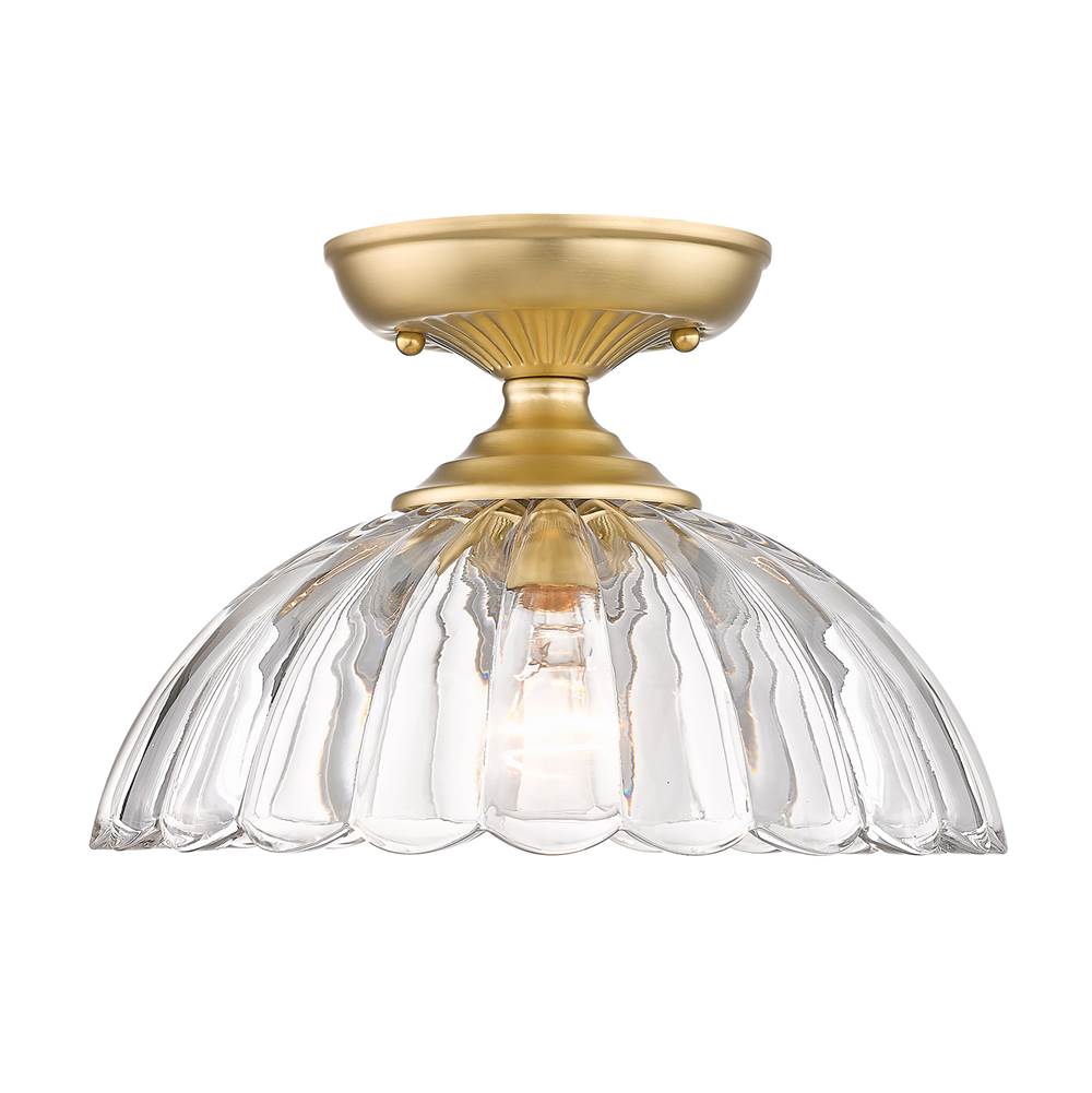 Golden Lighting Audra Golden Lighting Audra 1-light 12in Semi-flush Mount In Brushed Champagne Brass
