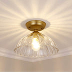 Golden Lighting 6952-SF BCB-CLR Brushed Champagne Brass Golden Lighting Audra 1-light 12in Semi-flush Mount In Brushed Champagne Brass Image 3