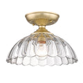 Golden Lighting 6952-SF BCB-CLR Brushed Champagne Brass Golden Lighting Audra 1-light 12in Semi-flush Mount In Brushed Champagne Brass Image 1