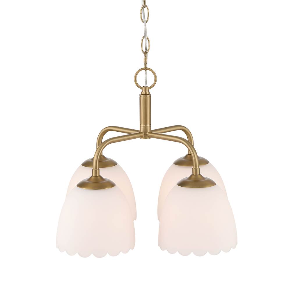 Golden Lighting Dorinda Golden Lighting Dorinda 4-light Pendant In Brushed Champagne Brass