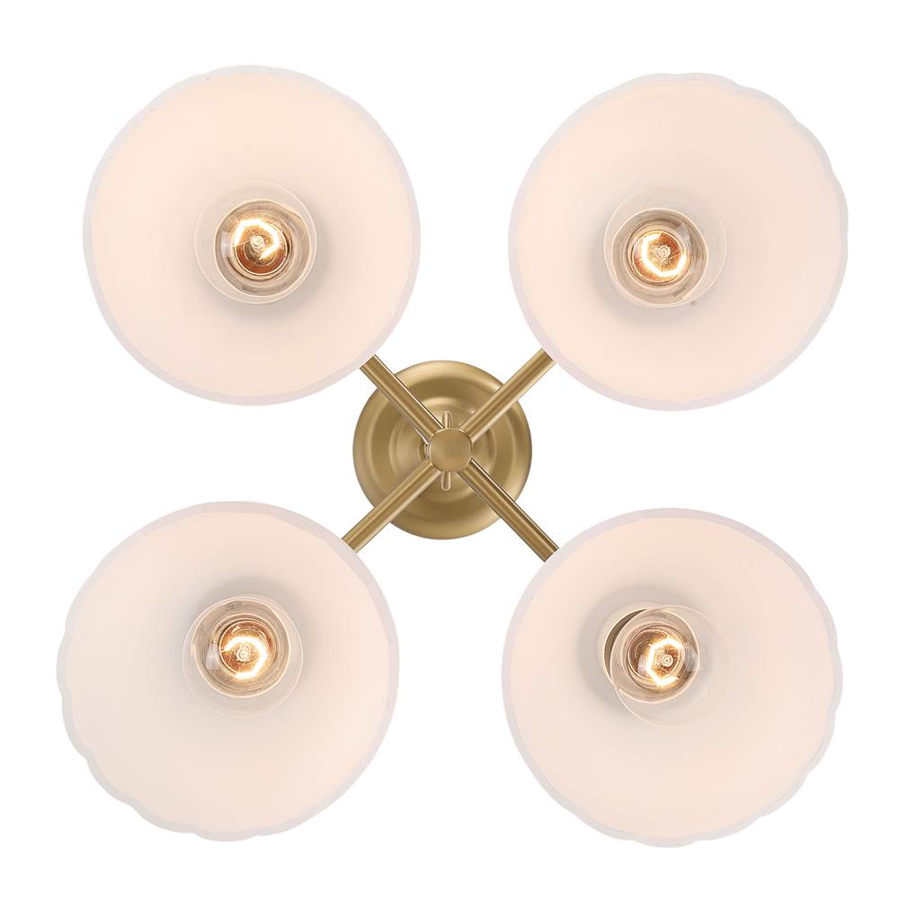 Golden Lighting 6954-4P BCB-OP Brushed Champagne Brass Golden Lighting Dorinda 4-light Pendant In Brushed Champagne Brass Image 5