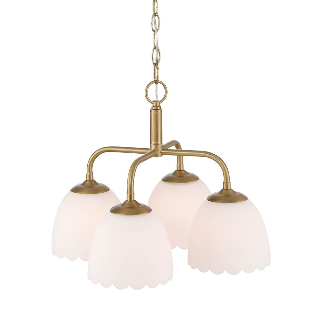 Golden Lighting 6954-4P BCB-OP Brushed Champagne Brass Golden Lighting Dorinda 4-light Pendant In Brushed Champagne Brass Image 4