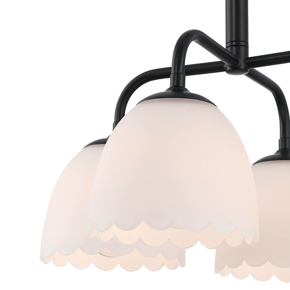 Golden Lighting 6954-4P BLK-OP Matte Black Golden Lighting Dorinda 4-light Pendant In Matte Black Image 3