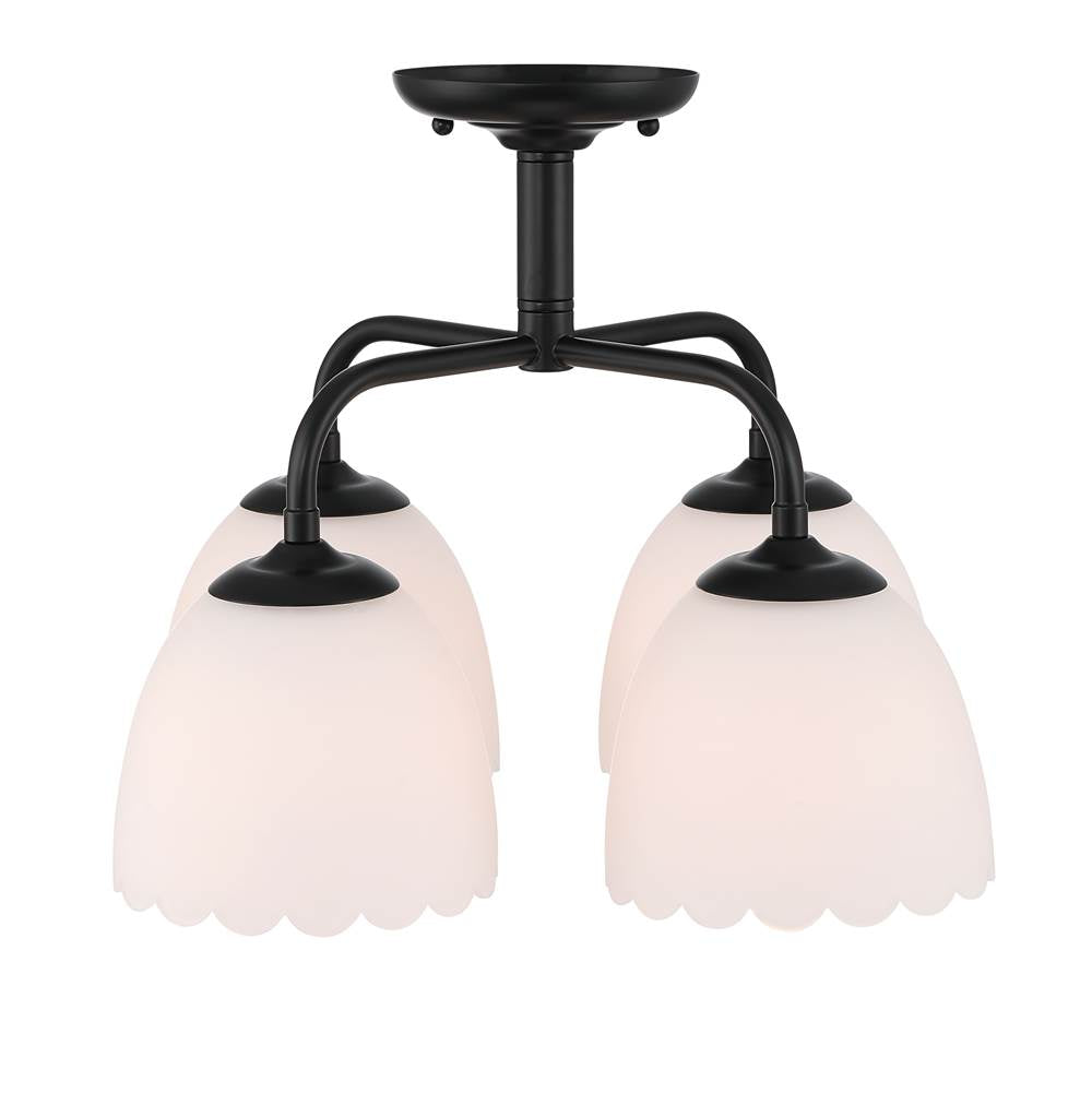 Golden Lighting Dorinda Golden Lighting Dorinda 4-light Semi-flush Mount In Brushed Champagne Brass