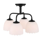Golden Lighting 6954-4SF BLK-OP Matte Black Golden Lighting Dorinda 4-light Semi-flush Mount In Matte Black Image 4