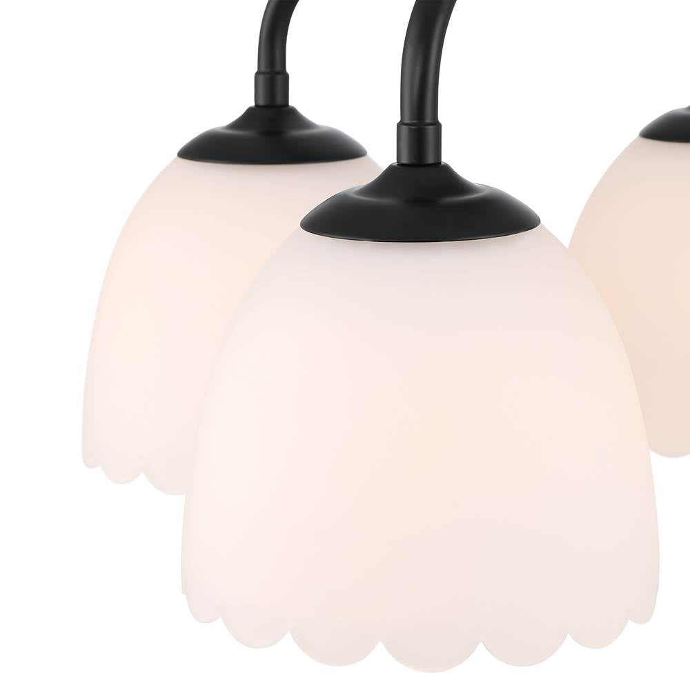 Golden Lighting 6954-4SF BLK-OP Matte Black Golden Lighting Dorinda 4-light Semi-flush Mount In Matte Black Image 3