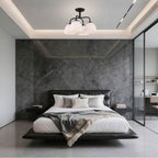 Golden Lighting 6954-4SF BLK-OP Matte Black Golden Lighting Dorinda 4-light Semi-flush Mount In Matte Black Image 2