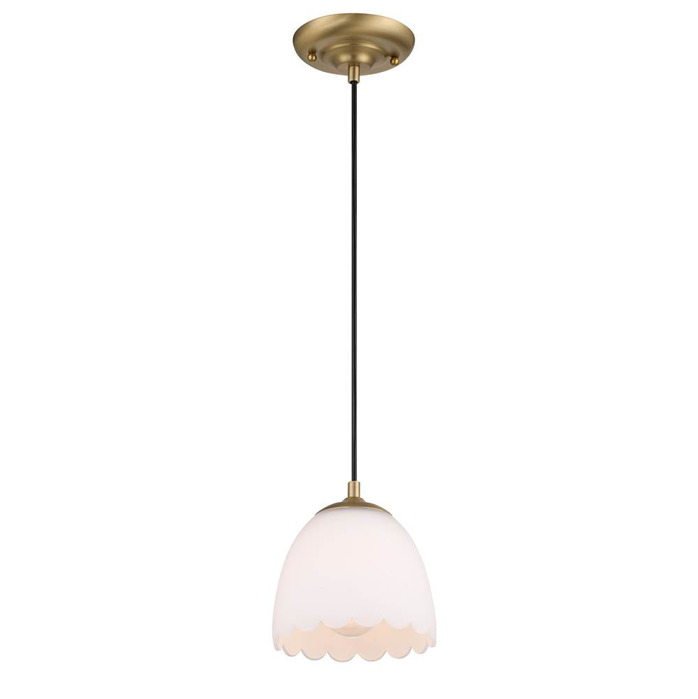 Golden Lighting Dorinda Golden Lighting Dorinda 1-light Pendant In Brushed Champagne Brass