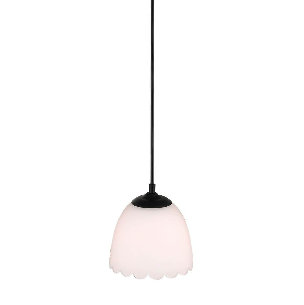Golden Lighting 6954-M1L BLK-OP Matte Black Golden Lighting Dorinda 1-light Pendant In Matte Black Image 4