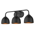 Golden Lighting 6956-BA3 BLK-BLK Matte Black Yep By Golden Lighting Zoey 3-light Vanity In Matte Black Image 1