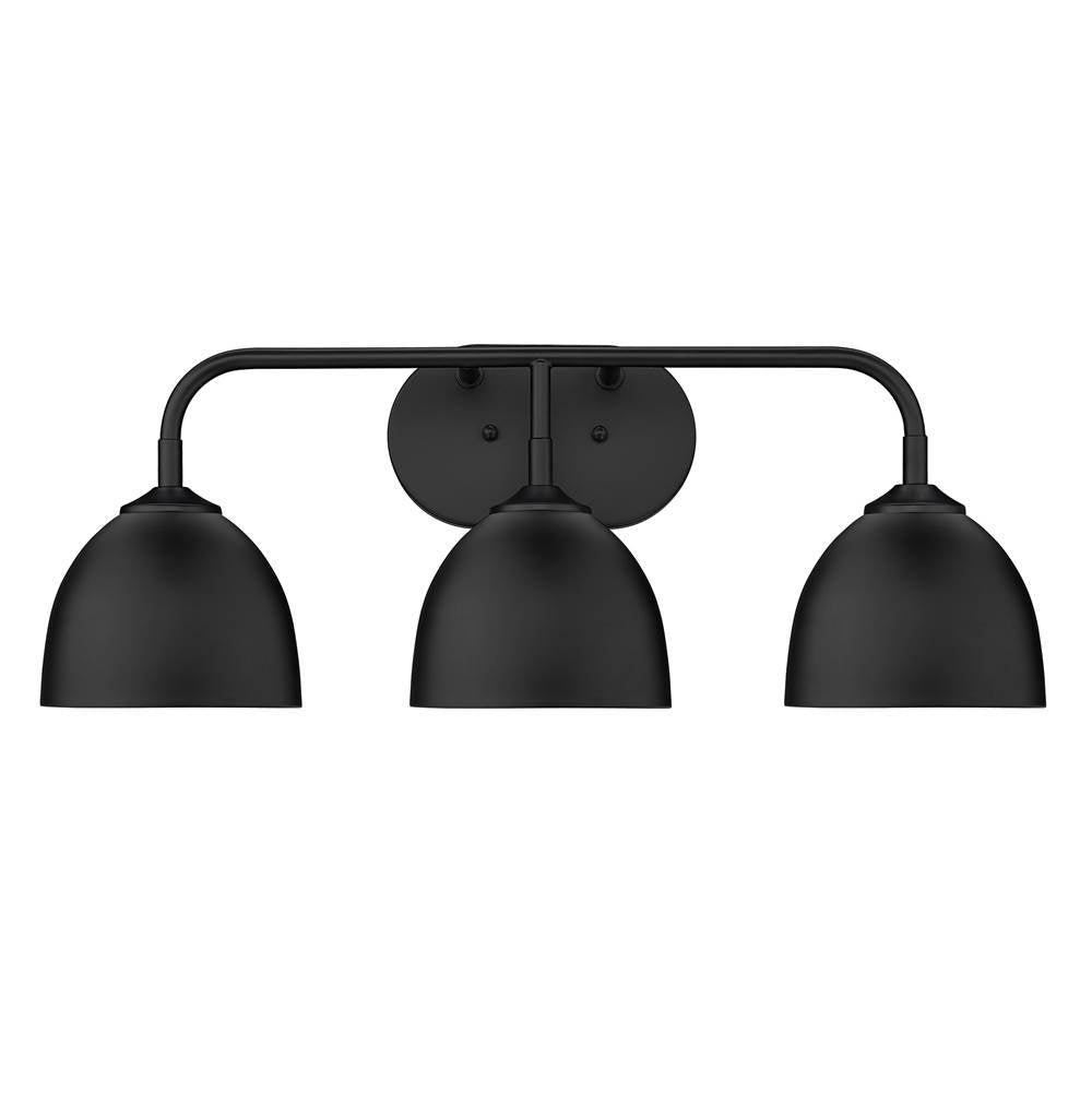 Golden Lighting Zoey Yep By Golden Lighting Zoey 3-light Vanity In Matte Black