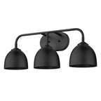 Golden Lighting 6956-BA3 BLK-BLK Matte Black Yep By Golden Lighting Zoey 3-light Vanity In Matte Black Image 2