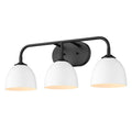 Golden Lighting 6956-BA3 BLK-WHT Matte Black Yep By Golden Lighting Zoey 3-light Vanity In Matte Black And Matte White Shade Image 1