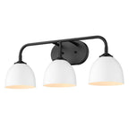 Golden Lighting 6956-BA3 BLK-WHT Matte Black Yep By Golden Lighting Zoey 3-light Vanity In Matte Black And Matte White Shade Image 1