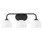 Golden Lighting Zoey Yep By Golden Lighting Zoey 3-light Vanity In Matte Black And Matte White Shade