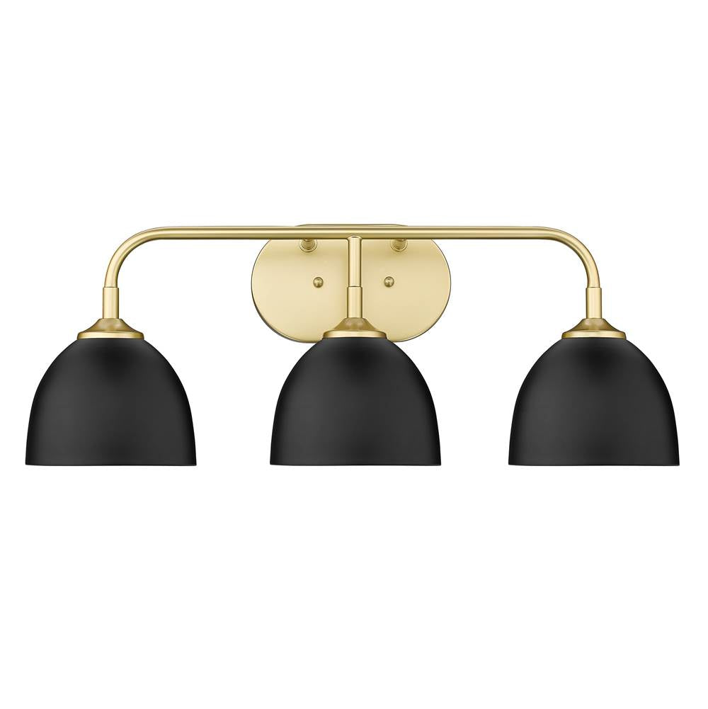Golden Lighting Zoey Yep By Golden Lighting Zoey 3-light Vanity In Matte Black