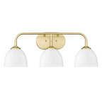 Golden Lighting Zoey Yep By Golden Lighting Zoey 3-light Vanity In Matte Black And Matte White Shade