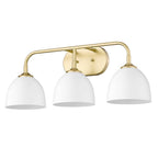 Golden Lighting 6956-BA3 OG-WHT Olympic Gold Yep By Golden Lighting Zoey 3-light Vanity In Olympic Gold And Matte White Shade Image 2