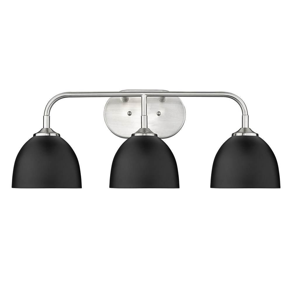 Golden Lighting Zoey Yep By Golden Lighting Zoey 3-light Vanity In Matte Black