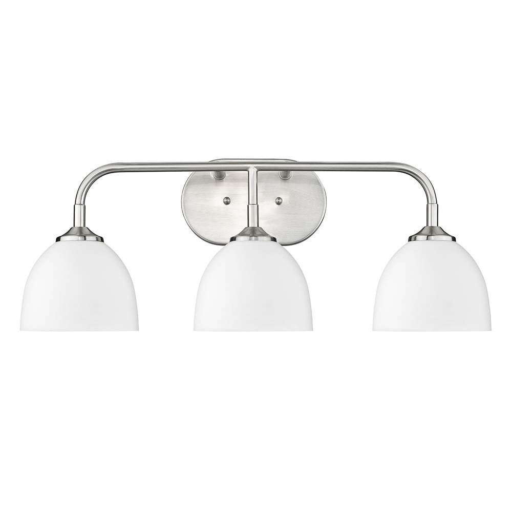 Golden Lighting Zoey Yep By Golden Lighting Zoey 3-light Vanity In Matte Black And Matte White Shade