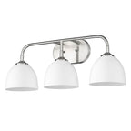 Golden Lighting 6956-BA3 PW-WHT Pewter Yep By Golden Lighting Zoey 3-light Vanity In Pewter And Matte White Shade Image 2
