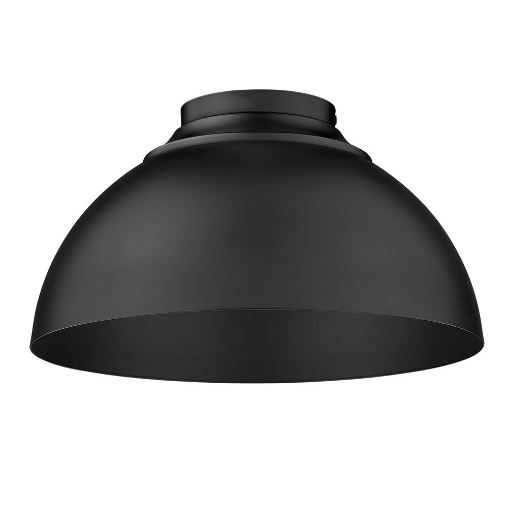 Golden Lighting 6956-FM BLK-BLK Matte Black Yep By Golden Lighting Zoey 3-light Flush Mount In Matte Black Image 3