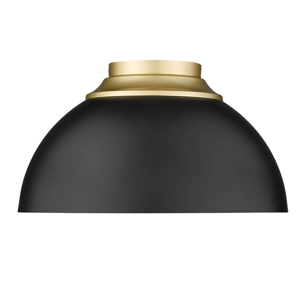 Golden Lighting Zoey Pw Yep By Golden Lighting Zoey 3-light Flush Mount In Matte Black