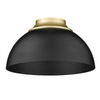 Golden Lighting 6956-FM OG-BLK Olympic Gold Yep By Golden Lighting Zoey 3-light Flush Mount In Olympic Gold And Matte Black Shade Image 3