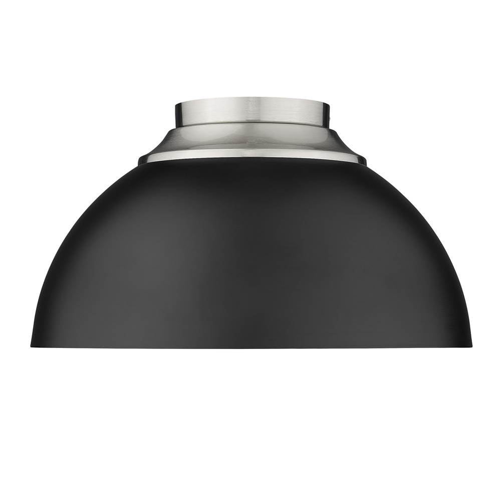 Golden Lighting Zoey Pw Yep By Golden Lighting Zoey 3-light Flush Mount In Matte Black