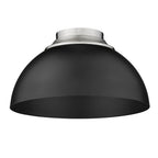 Golden Lighting 6956-FM PW-BLK Pewter Yep By Golden Lighting Zoey 3-light Flush Mount In Pewter And Matte Black Shade Image 3