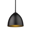 Golden Lighting 6956-S BLK-BLK Matte Black Yep By Golden Lighting Zoey 1-light 9in Pendant In Matte Black Image 1