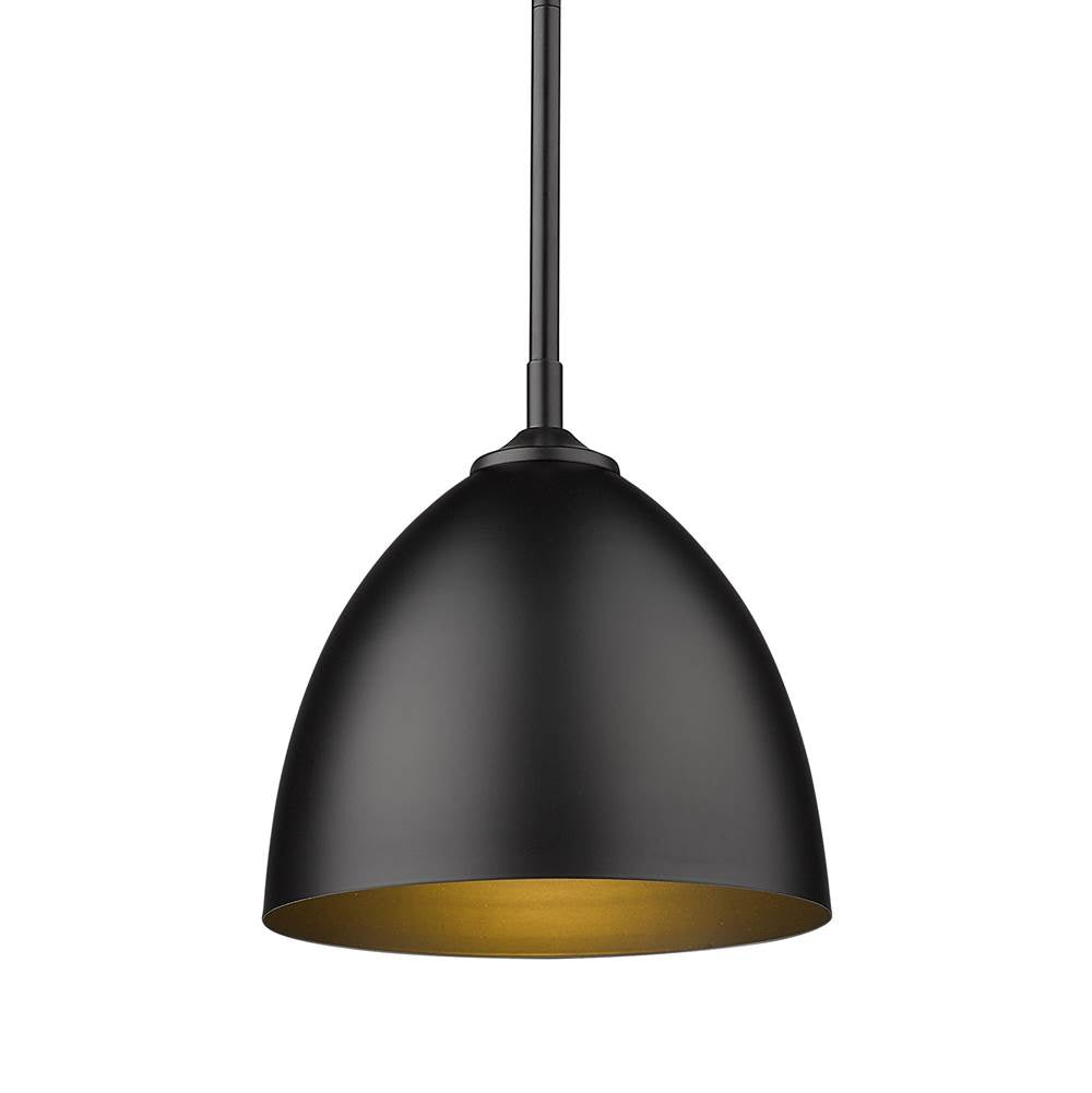 Golden Lighting 6956-S BLK-BLK Matte Black Yep By Golden Lighting Zoey 1-light 9in Pendant In Matte Black Image 1