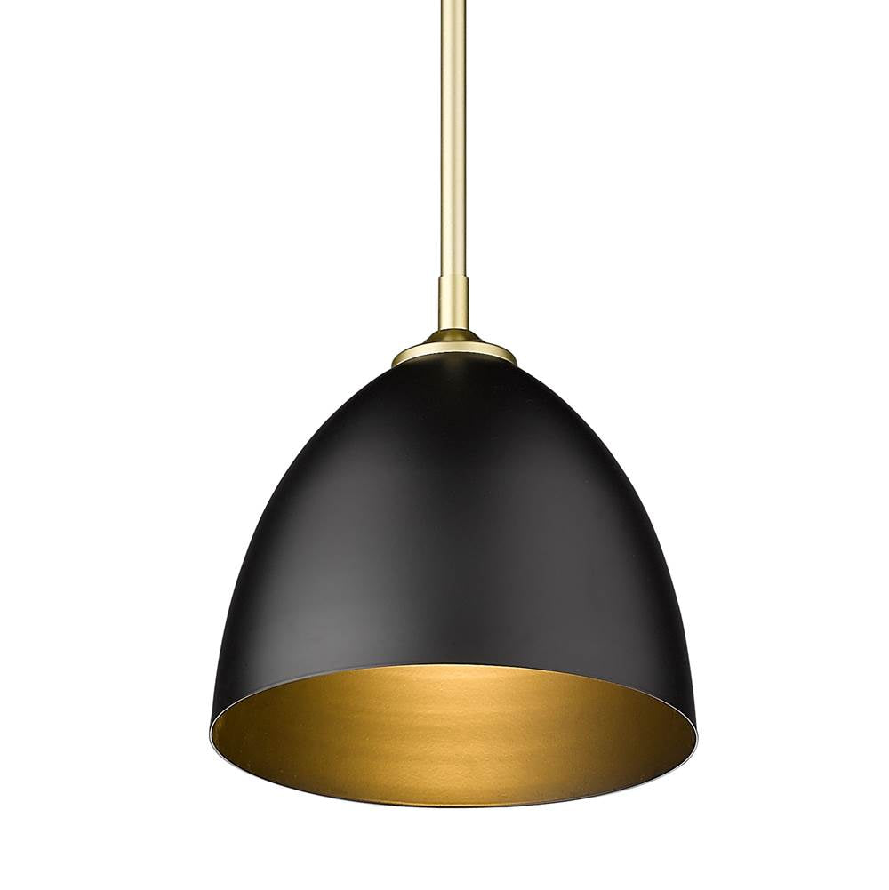 Golden Lighting 6956-S OG-BLK Olympic Gold Yep By Golden Lighting Zoey 1-light 9in Pendant In Olympic Gold Image 2