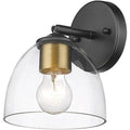 Golden Lighting Roxie Golden Lighting Roxie 1-light Wall Sconce In Matte Black And Brushed Champagne Brass Accents