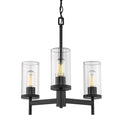 Golden Lighting 7011-3 BLK-CLR Matte Black Golden Lighting Winslett 3-light Chandelier In Matte Black Image 1