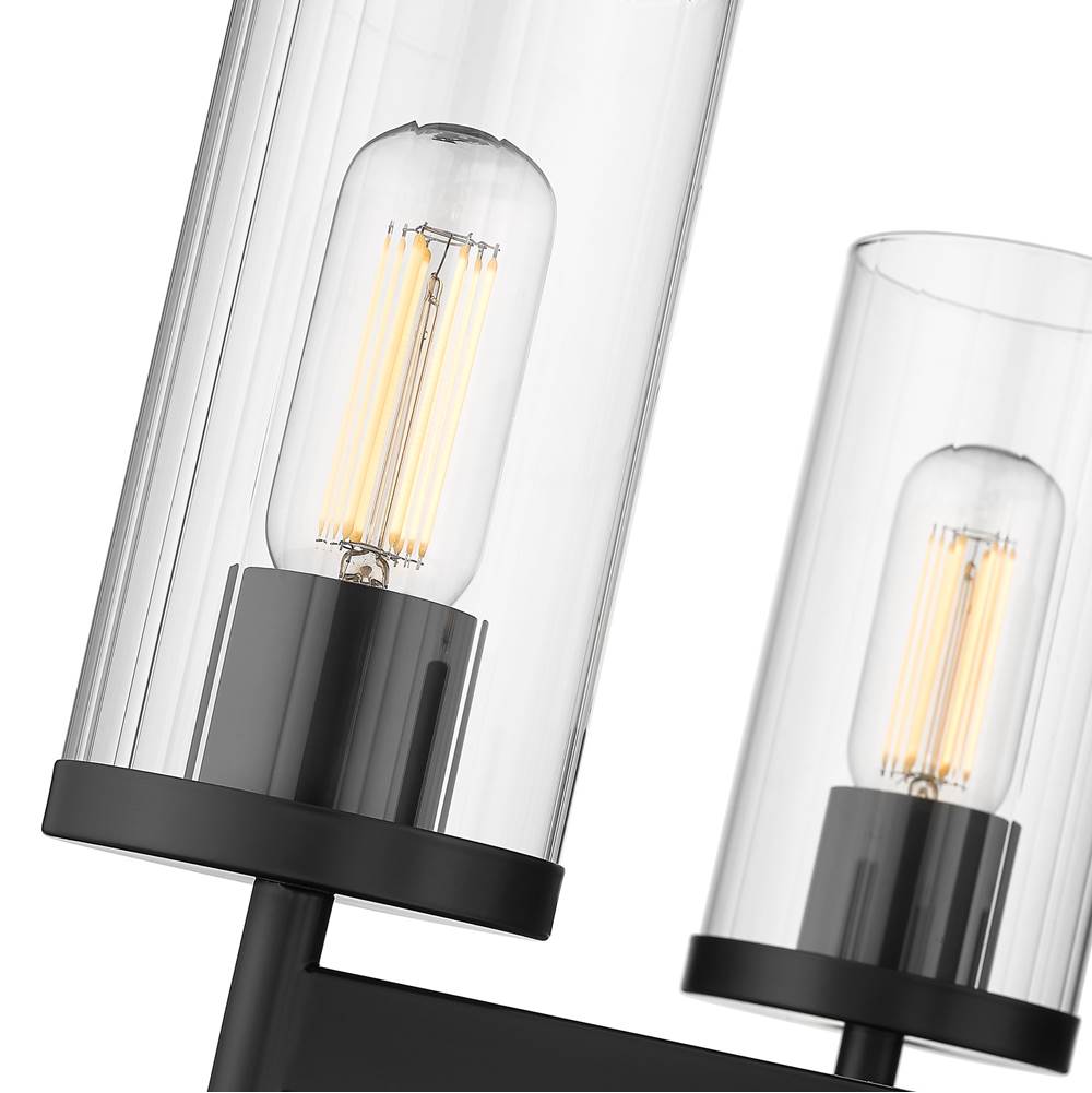 Golden Lighting 7011-3 BLK-CLR Matte Black Golden Lighting Winslett 3-light Chandelier In Matte Black Image 2