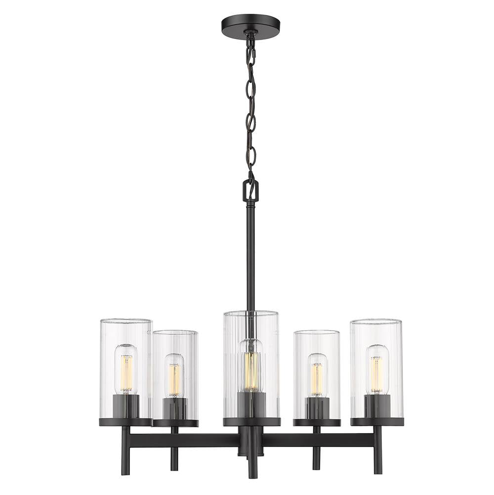 Golden Lighting Winslett Golden Lighting Winslett 5-light Chandelier In Matte Black