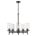 Golden Lighting Winslett Golden Lighting Winslett 5-light Chandelier In Matte Black