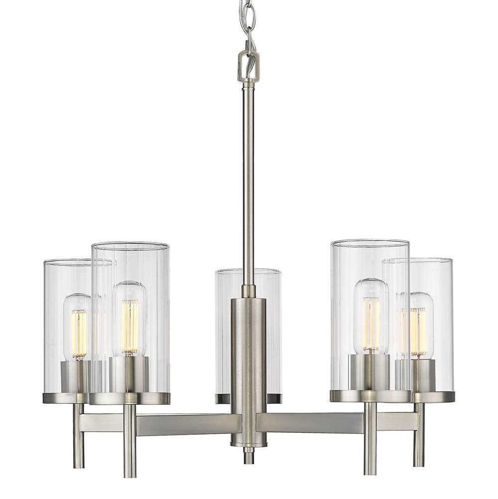 Golden Lighting 7011-5 PW-CLR Pewter Golden Lighting Winslett 5-light Chandelier In Pewter Image 3