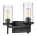 Golden Lighting 7011-BA2 BLK-CLR Matte Black Golden Lighting Winslett 2-light Vanity In Matte Black Image 1
