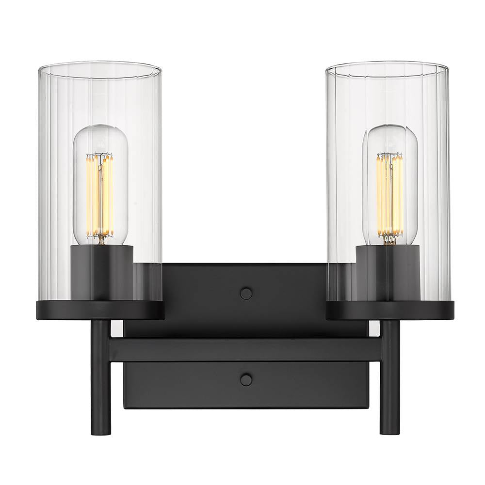 Golden Lighting Winslett Golden Lighting Winslett 2-light Vanity In Matte Black
