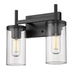 Golden Lighting 7011-BA2 BLK-CLR Matte Black Golden Lighting Winslett 2-light Vanity In Matte Black Image 2