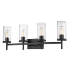 Golden Lighting 7011-BA4 BLK-CLR Matte Black Golden Lighting Winslett 4-light Vanity In Matte Black Image 1